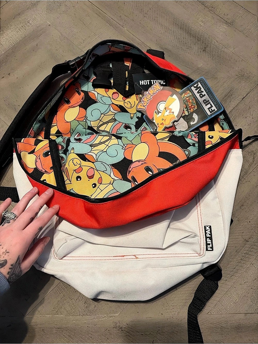 Pokemon Graphic Backpack Red & White NWT